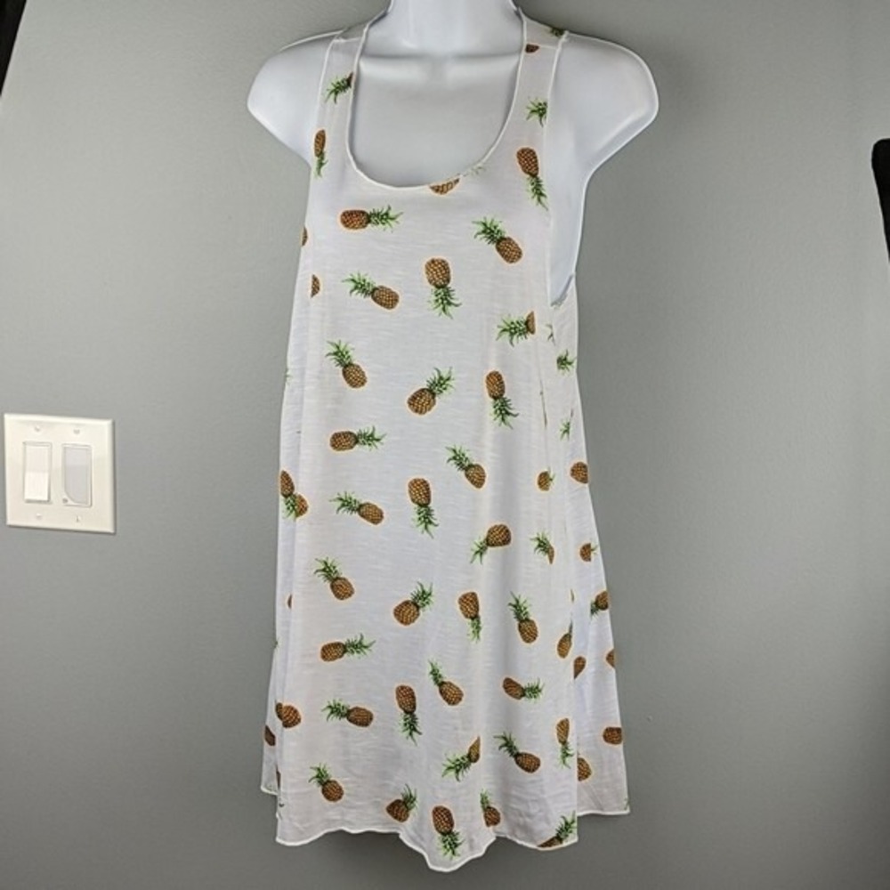 Miken Pineapple Swimsuit Cover-Up Dress White Juniors Size Small NEW - Picture 5 of 9
